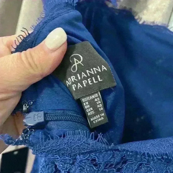 NWT Adrianna Papell Blue lace dress - Picture 3 of 4